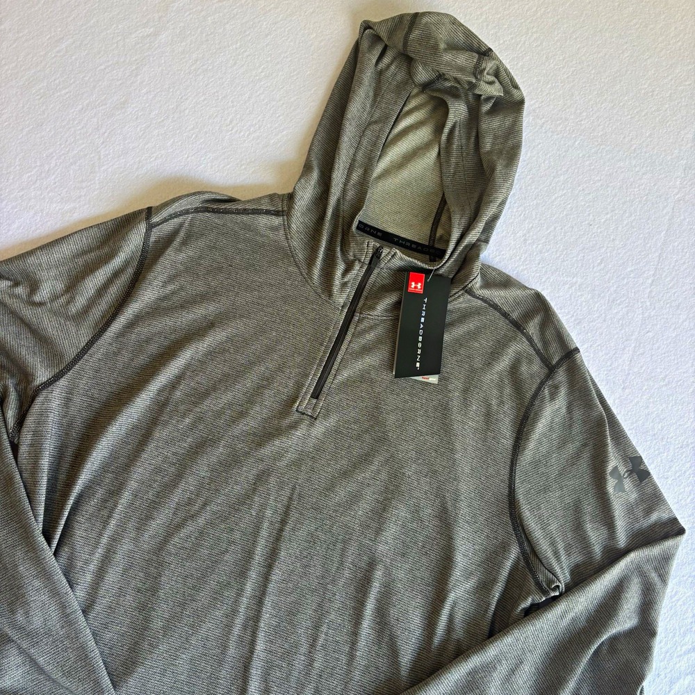 Under Armour HeatGear Threadborne Men's XL Gray Lightweight Zip Pullover NWT